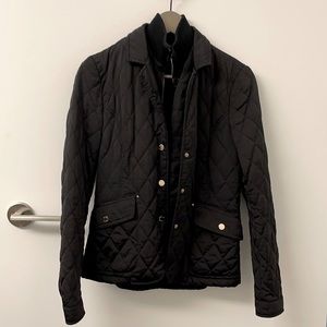 Massimo Dutti Quilted Jacket Size S Black